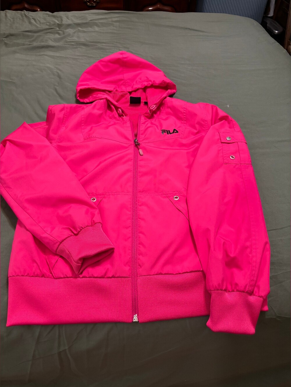 FILA Hot Pink Hooded Rain Jacket